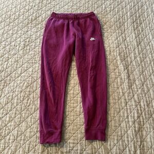 Nike Men's Small Fleece Jogger Sweatpants Purple Elastic Waist Pockets Casual